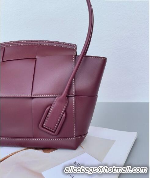 Well Crafted Bottega Veneta Samll Arco Tote Bag in intreccio Smooth Calfskin 575943 Burgundy 2023