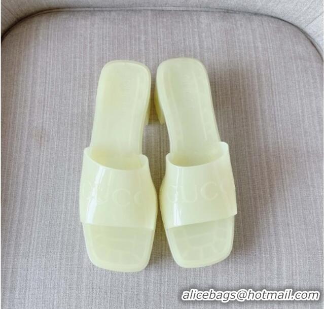 Purchase Gucci PVC Heel Slide Sandals 5.5cm Jade 030275