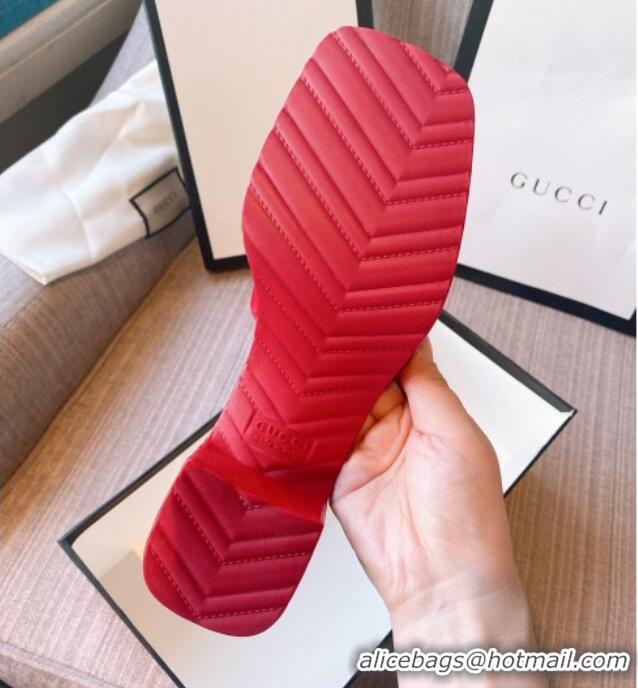 Good Quality ucci Rubber Heel Slide Sandals 5.5cm Red 030280