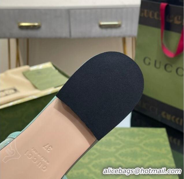 Top Quality Gucci Jumbo GG Canvas Slide Sandals Green 030297