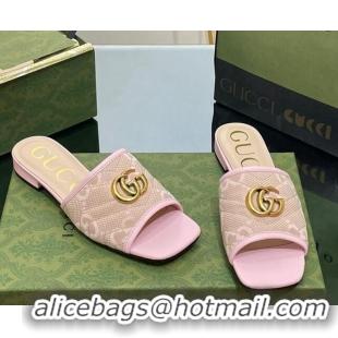 Charming Gucci Jumbo GG Canvas Slide Sandals Pink 030298