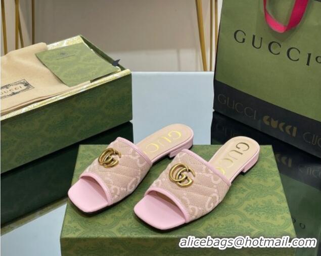 Charming Gucci Jumbo GG Canvas Slide Sandals Pink 030298