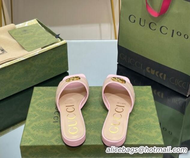 Charming Gucci Jumbo GG Canvas Slide Sandals Pink 030298