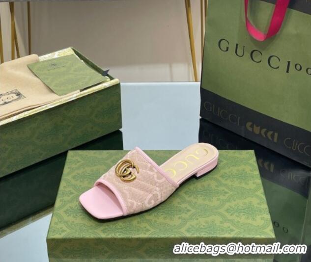 Charming Gucci Jumbo GG Canvas Slide Sandals Pink 030298