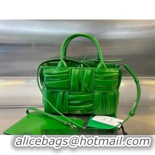 Good Quality Bottega Veneta Mini Arco Tote Bag in Foulard Intreccio Leather 729042 Green 2023