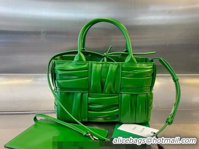 Good Quality Bottega Veneta Mini Arco Tote Bag in Foulard Intreccio Leather 729042 Green 2023