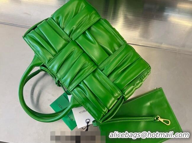 Good Quality Bottega Veneta Mini Arco Tote Bag in Foulard Intreccio Leather 729042 Green 2023