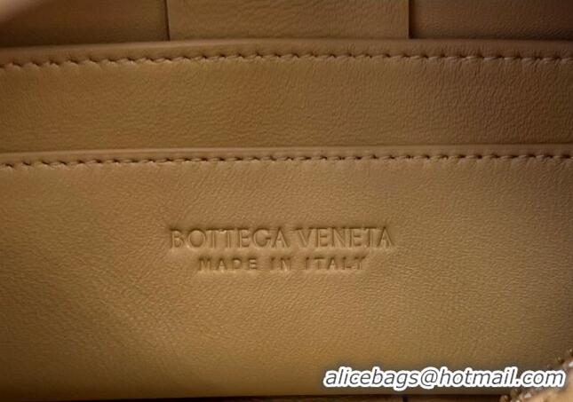 Buy Inexpensive Bottega Veneta Small Brick Cassette Bag in Intreccio Lambskin 729166 Apricot 2023