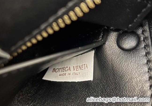 Famous Brand Bottega Veneta Small Brick Cassette Bag in Intreccio Lambskin 729166 Black 2023