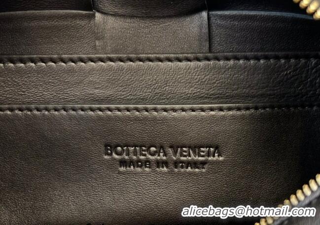 Famous Brand Bottega Veneta Small Brick Cassette Bag in Intreccio Lambskin 729166 Black 2023