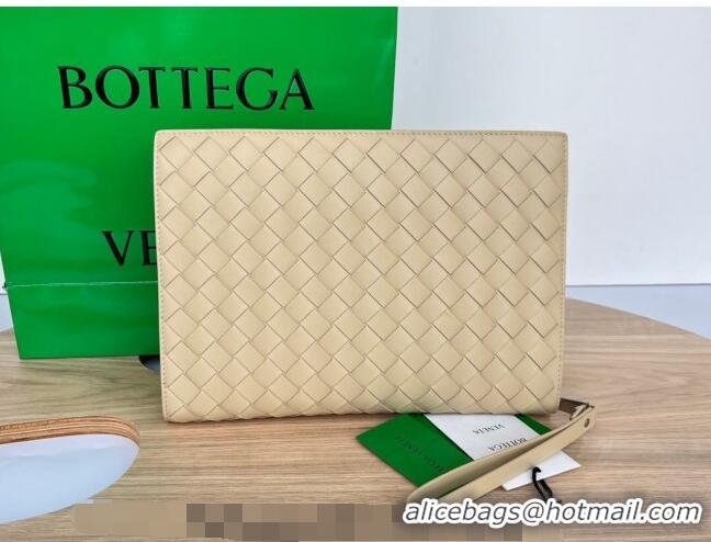 Pretty Style Bottega Veneta Men's Small Classic Intrecciato Document Case 693675 Beige 2023