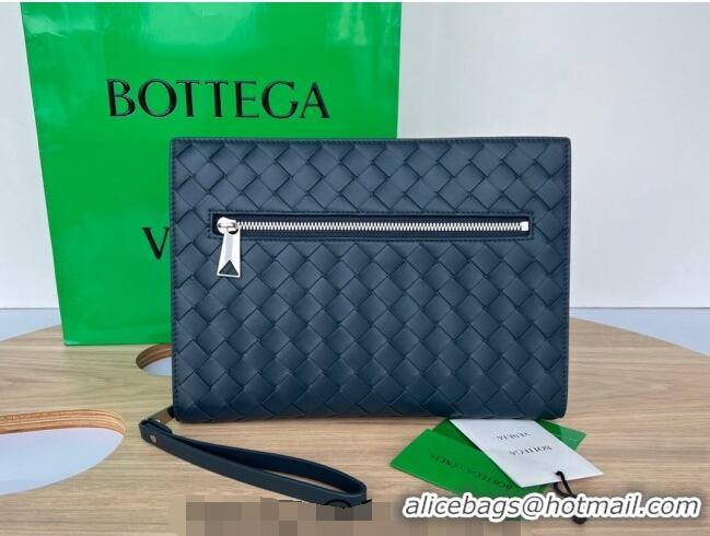 Top Quality Bottega Veneta Men's Small Classic Intrecciato Document Case 693675 Dark Blue 2023