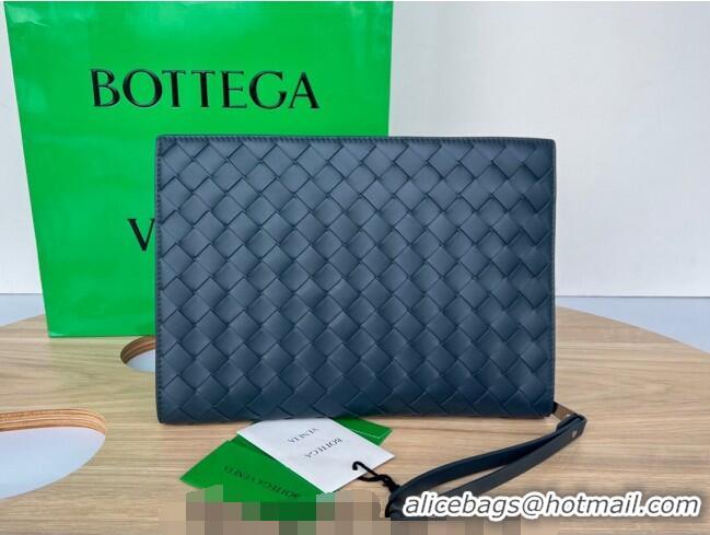 Top Quality Bottega Veneta Men's Small Classic Intrecciato Document Case 693675 Dark Blue 2023