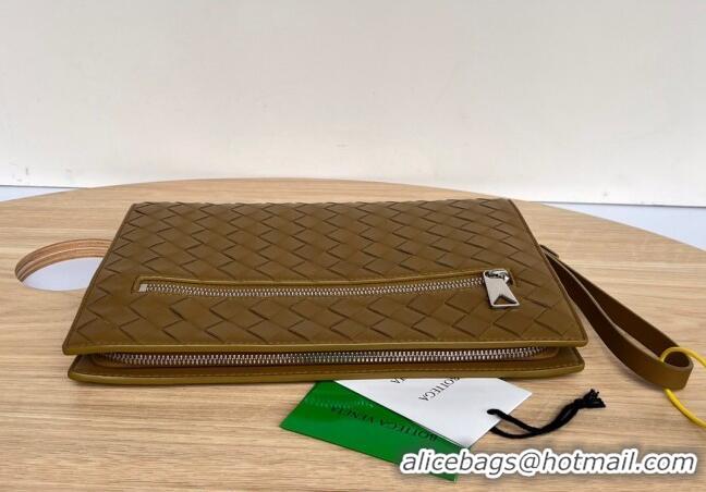 Super Quality Bottega Veneta Men's Small Classic Intrecciato Document Case 693675 Brown 2023