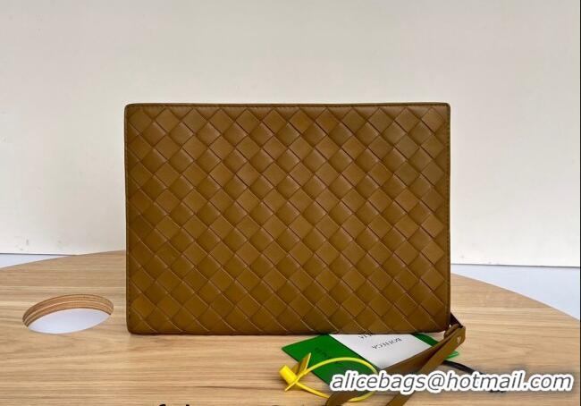 Super Quality Bottega Veneta Men's Small Classic Intrecciato Document Case 693675 Brown 2023