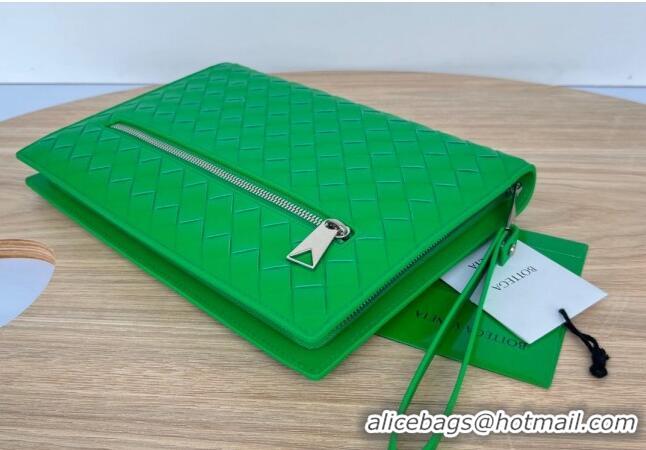 Shop Fashion Bottega Veneta Men's Small Classic Intrecciato Document Case 693675 Green 2023