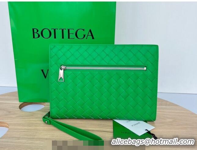 Shop Fashion Bottega Veneta Men's Small Classic Intrecciato Document Case 693675 Green 2023