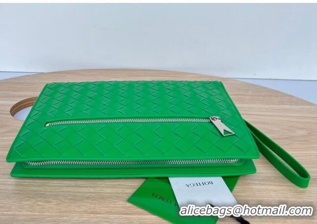 Shop Fashion Bottega Veneta Men's Small Classic Intrecciato Document Case 693675 Green 2023