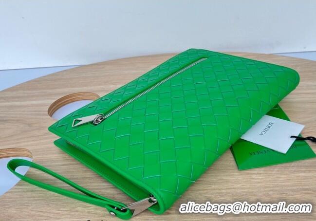 Shop Fashion Bottega Veneta Men's Small Classic Intrecciato Document Case 693675 Green 2023