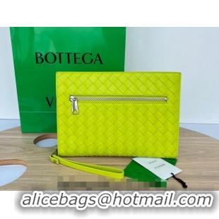 Top Grade Bottega Veneta Men's Small Classic Intrecciato Document Case 693675 Yellow 2023