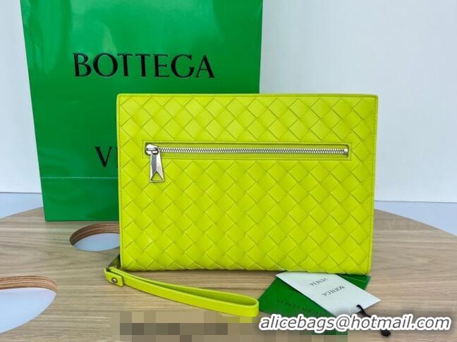 Top Grade Bottega Veneta Men's Small Classic Intrecciato Document Case 693675 Yellow 2023