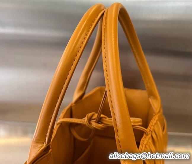 Famous Brand Bottega Veneta Small Arco Tote Bag in Foulard Intreccio Leather 729043 Light Brown 2023