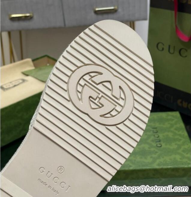 Durable Gucci Jumbo GG Canvas Slide Sandals 5.5cm with Interlocking G White 302105