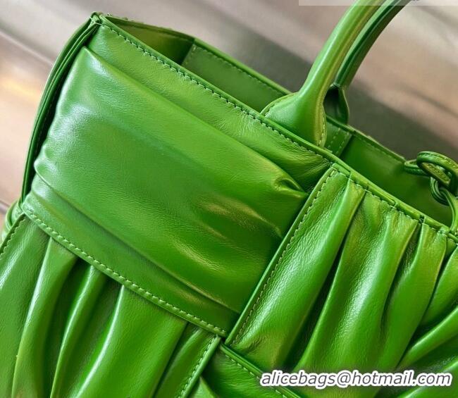 Top Quality Bottega Veneta Small Arco Tote Bag in Foulard Intreccio Leather 729043 Green 2023