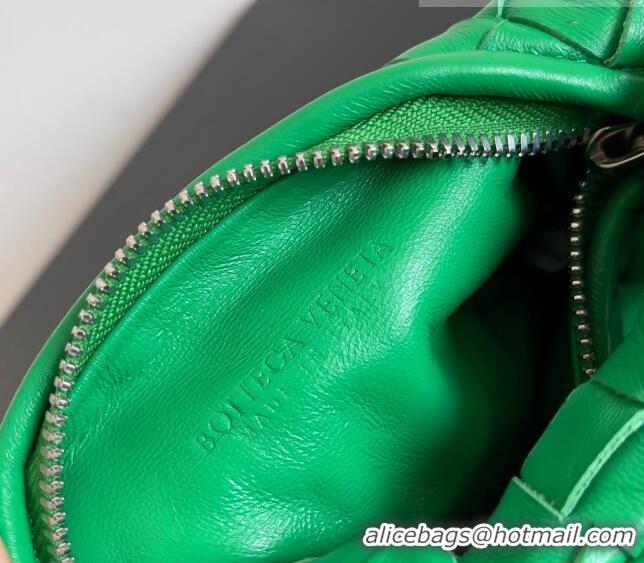 Top Quality Bottega Veneta Candy Jodie Bag in Intreccio Leather 730828 Green/Silver 2023