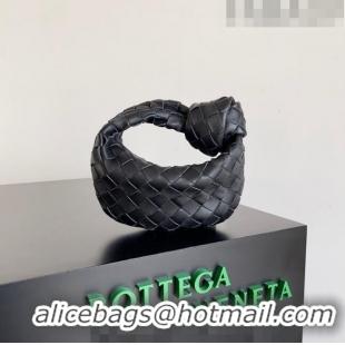 Inexpensive Bottega Veneta Candy Jodie Bag in Intreccio Leather 730828 Black/Silver 2023