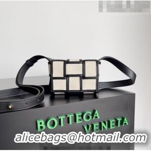 Promotional Bottega Veneta Candy Cassette Intreccio Canvas Mini Bag 714618 Natural/Black 2023