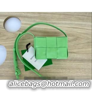 Low Price Bottega Veneta Candy Cassette Intreccio Leather Mini Bag 667048 Green 2023