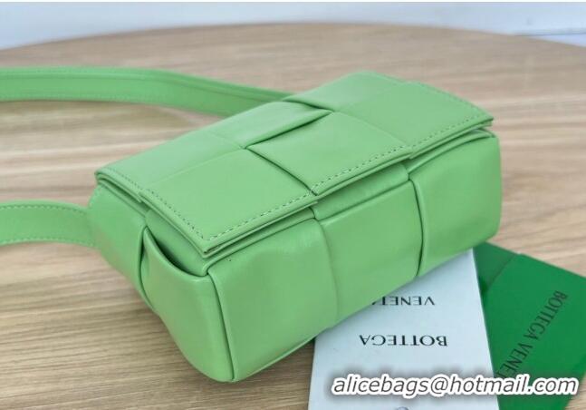 Low Price Bottega Veneta Candy Cassette Intreccio Leather Mini Bag 667048 Green 2023