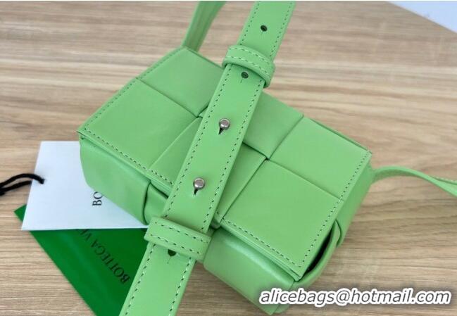 Low Price Bottega Veneta Candy Cassette Intreccio Leather Mini Bag 667048 Green 2023