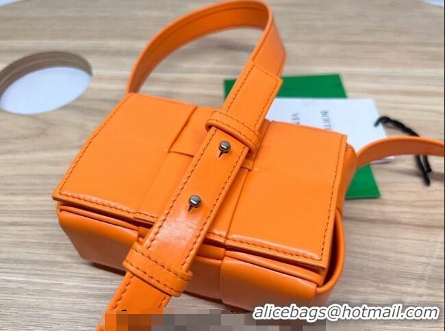 New Fashion Bottega Veneta Candy Cassette Intreccio Leather Mini Bag 667048 Orange 2023