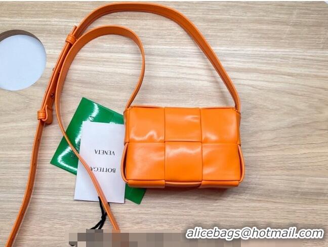 New Fashion Bottega Veneta Candy Cassette Intreccio Leather Mini Bag 667048 Orange 2023