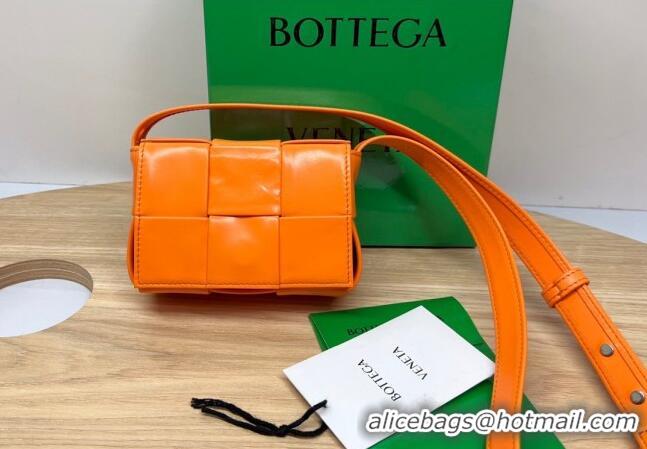 New Fashion Bottega Veneta Candy Cassette Intreccio Leather Mini Bag 667048 Orange 2023