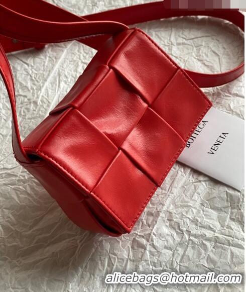 Good Quality Bottega Veneta Candy Cassette Intreccio Leather Mini Bag 667048 Red 2023