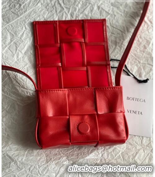 Good Quality Bottega Veneta Candy Cassette Intreccio Leather Mini Bag 667048 Red 2023