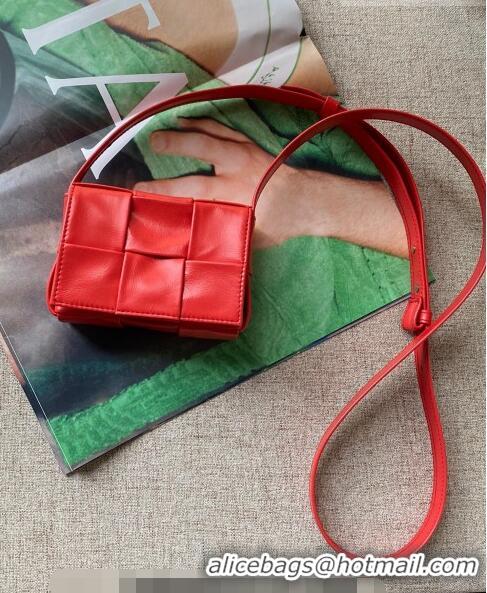 Good Quality Bottega Veneta Candy Cassette Intreccio Leather Mini Bag 667048 Red 2023