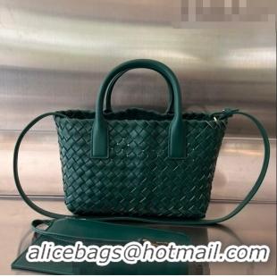 New Design Bottega Veneta Mini Cabat Tote Bag in Intreccio Leather 709464 Green 2023