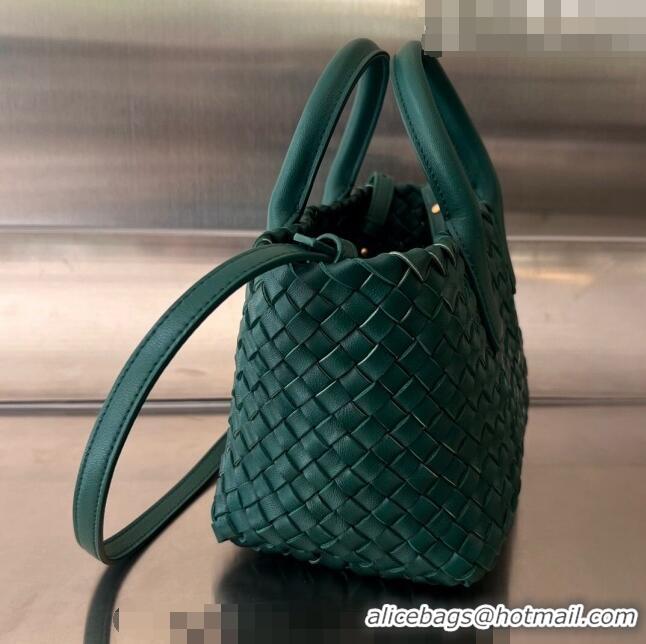 New Design Bottega Veneta Mini Cabat Tote Bag in Intreccio Leather 709464 Green 2023