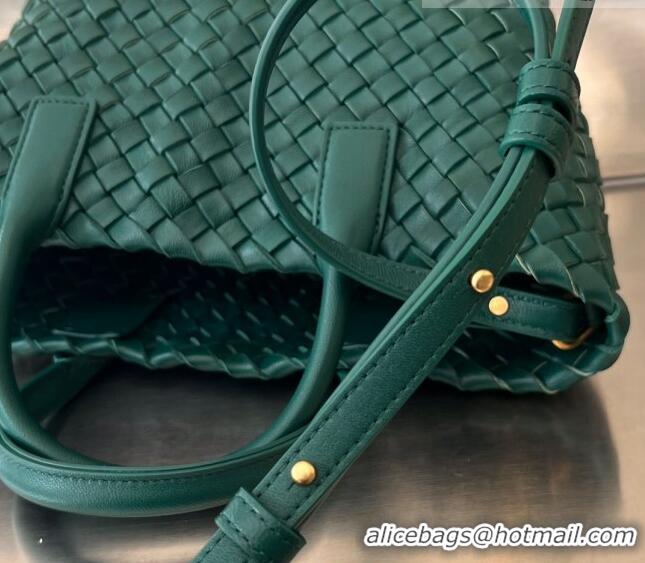 New Design Bottega Veneta Mini Cabat Tote Bag in Intreccio Leather 709464 Green 2023