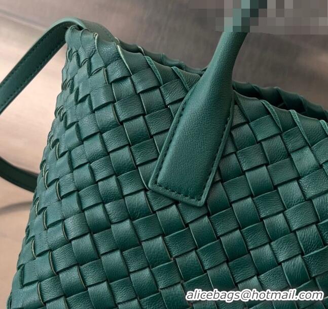 New Design Bottega Veneta Mini Cabat Tote Bag in Intreccio Leather 709464 Green 2023