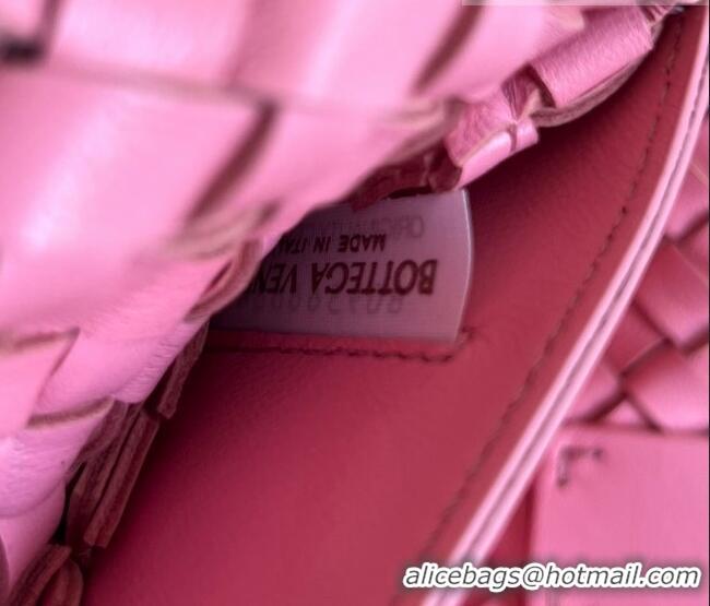 Top Quality Bottega Veneta Mini Cabat Tote Bag in Intreccio Leather 709464 Pink 2023