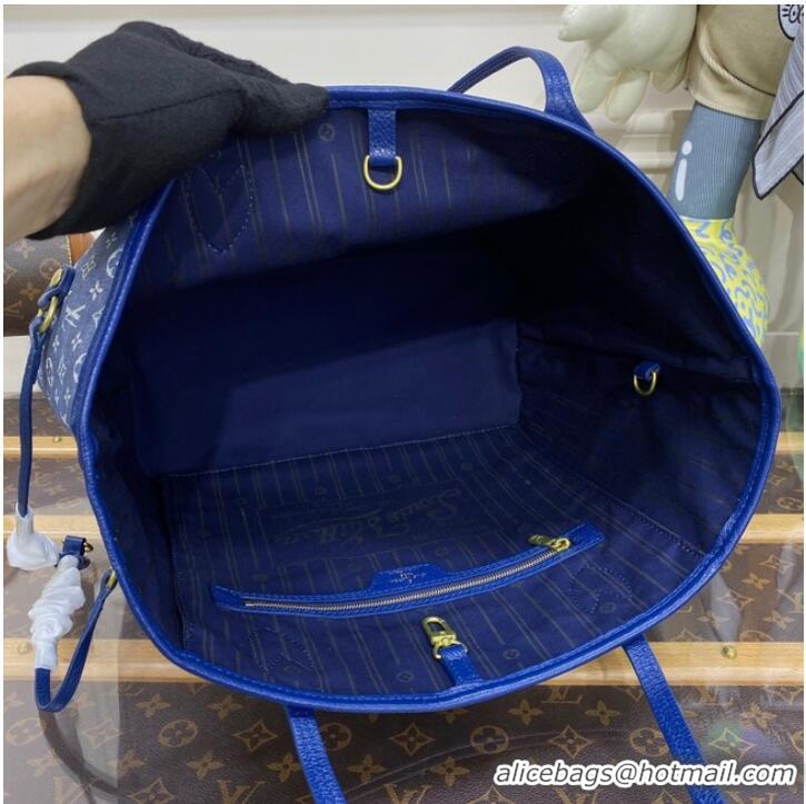 Inexpensive Louis vuitton Monoglam Canvas Neverfull MM M40995 Blue