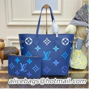 New Style Louis Vuitton Monogram Empreinte Neverfull MM M46514 Gradient Blue