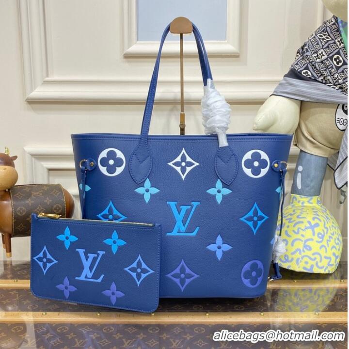 New Style Louis Vuitton Monogram Empreinte Neverfull MM M46514 Gradient Blue