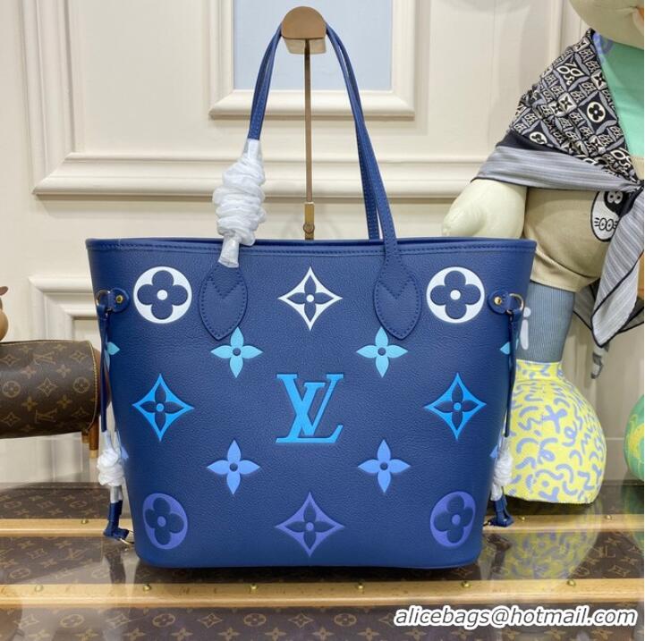 New Style Louis Vuitton Monogram Empreinte Neverfull MM M46514 Gradient Blue