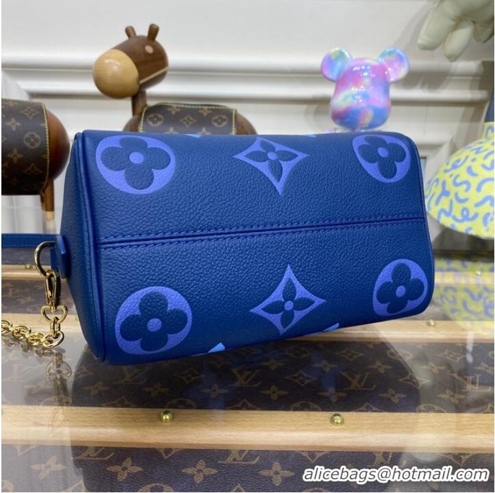 Luxurious Louis Vuitton Monogram Empreinte Speedy Bandouliere 20 M46517 Blue